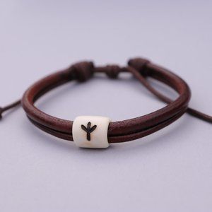 Nordic bracelet | Leather Viking Rune Bracelet | Viking jewelry Norse Mythology